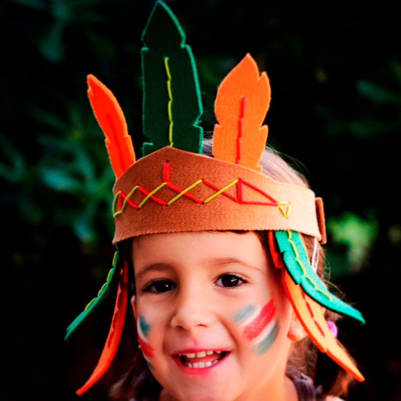Kit para hacer un gorro indio con plumas - Imagen 2