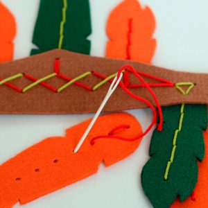 Kit para hacer un gorro indio con plumas