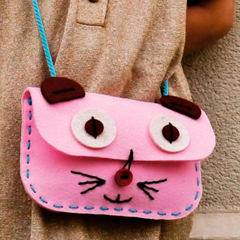 Kit para hacer un bolso gato rosa