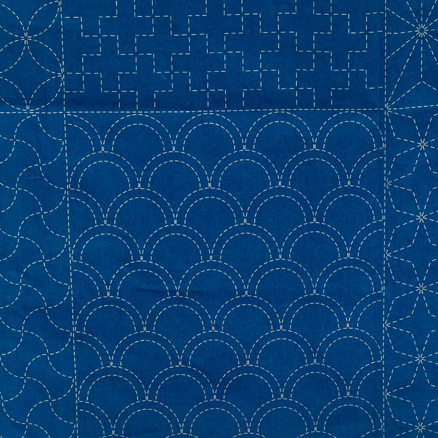 Tela sashiko con patrones impresos para coser o bordar - Imagen 2